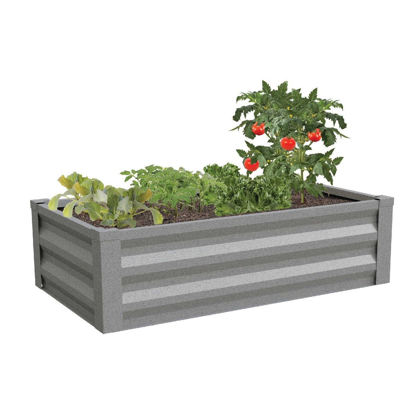 Gray Powder Coated Metal Raised Garden Bed Planter Made In USA - Tampa Home & Garden Store