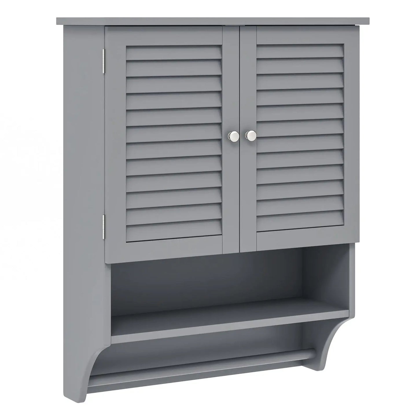 2-door wall cabinet with towel bar, gray louvered doors, DirectDeals medicine cabinet on Tampa Home & Garden Store