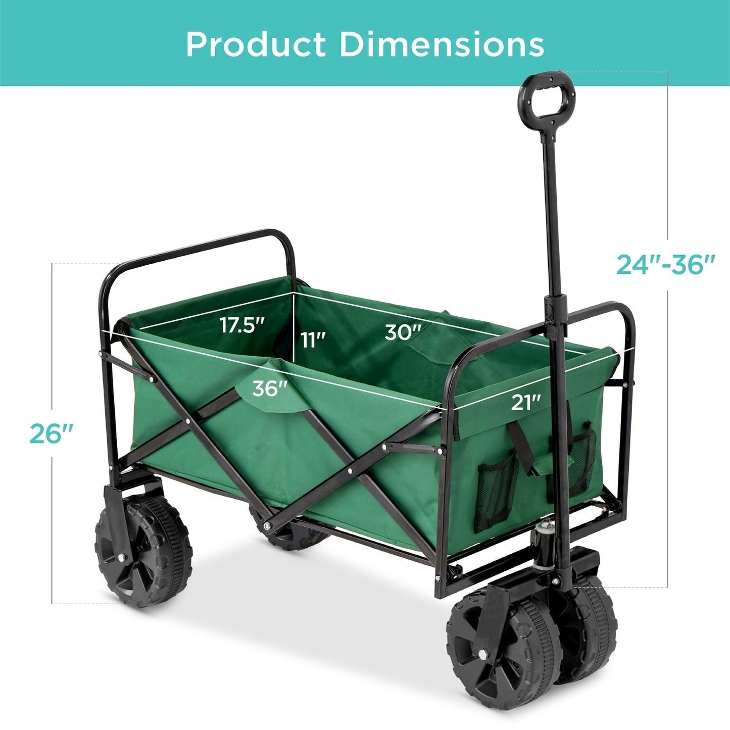 Green Heavy Duty Collapsible Multipurpose Indoor/Outdoor Utility Garden Cart - Tampa Home & Garden Store