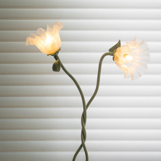 Calla Flower Floor Lamp Matte Green Floral Standing Light - Tampa Home & Garden Store