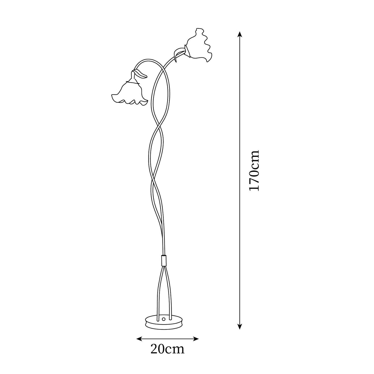 Calla Flower Floor Lamp Moktan Sabai green floral sculptural dual-stem lamp 170 cm tall on Tampa Home & Garden Store