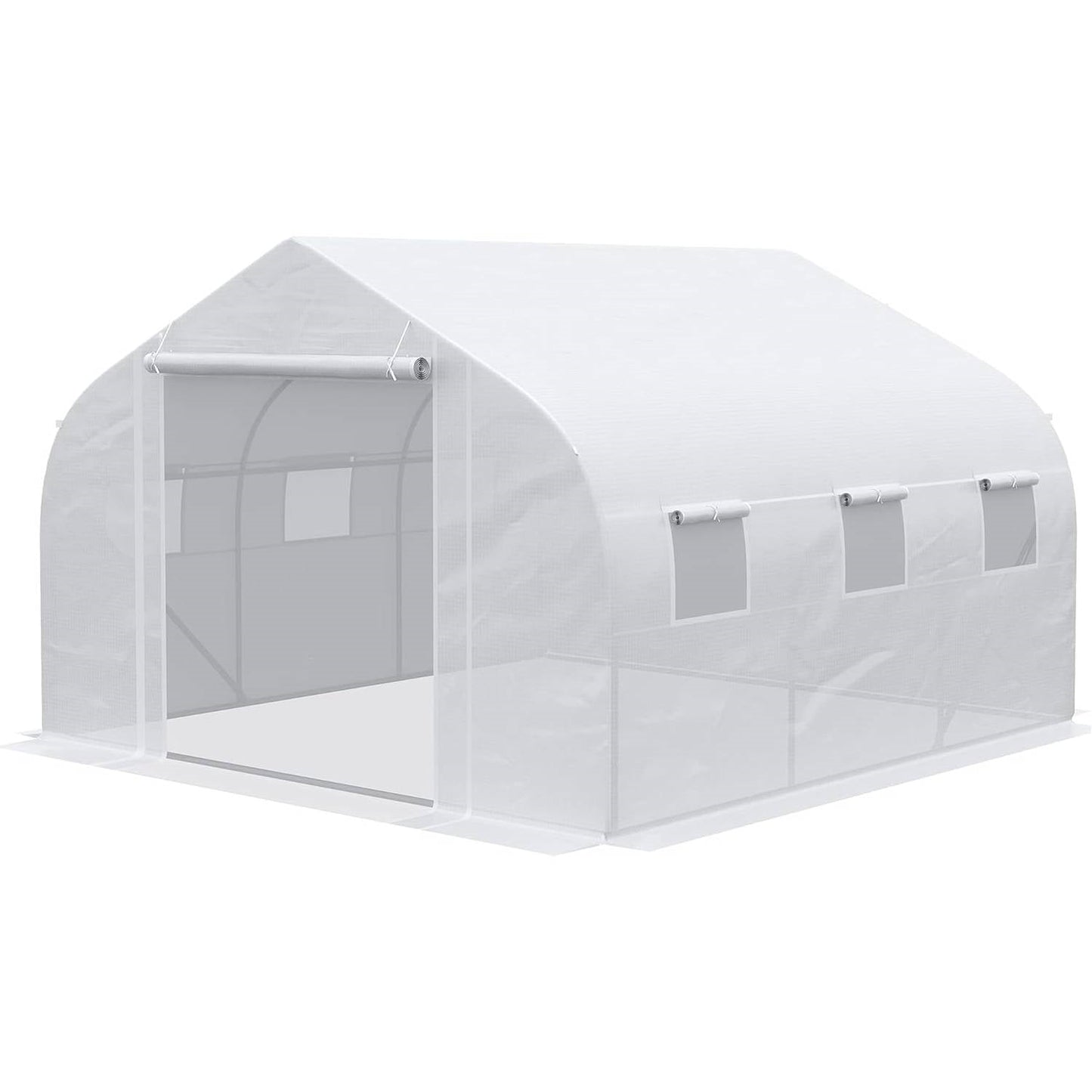 Greenhouse w/ White PE Cover and Heavy Duty Steel Frame 11.5' x 10' x 6.5' - Tampa Home & Garden Store