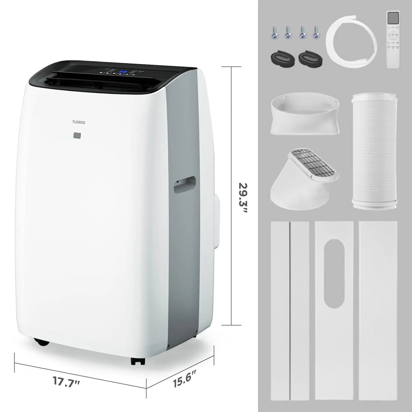 Greenland 14,000 BTU portable air conditioner and heater by TURBRO, white unit with black top on Tampa Home & Garden Store