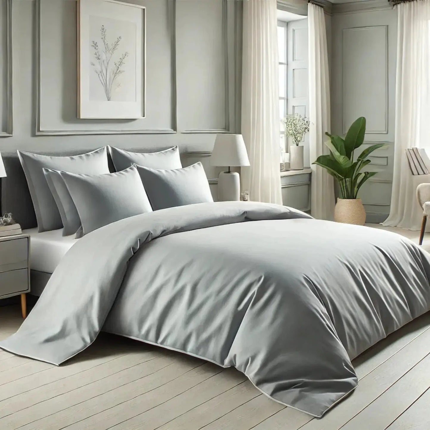 Bamboo Duvet Cover and Shams Set in Viscose