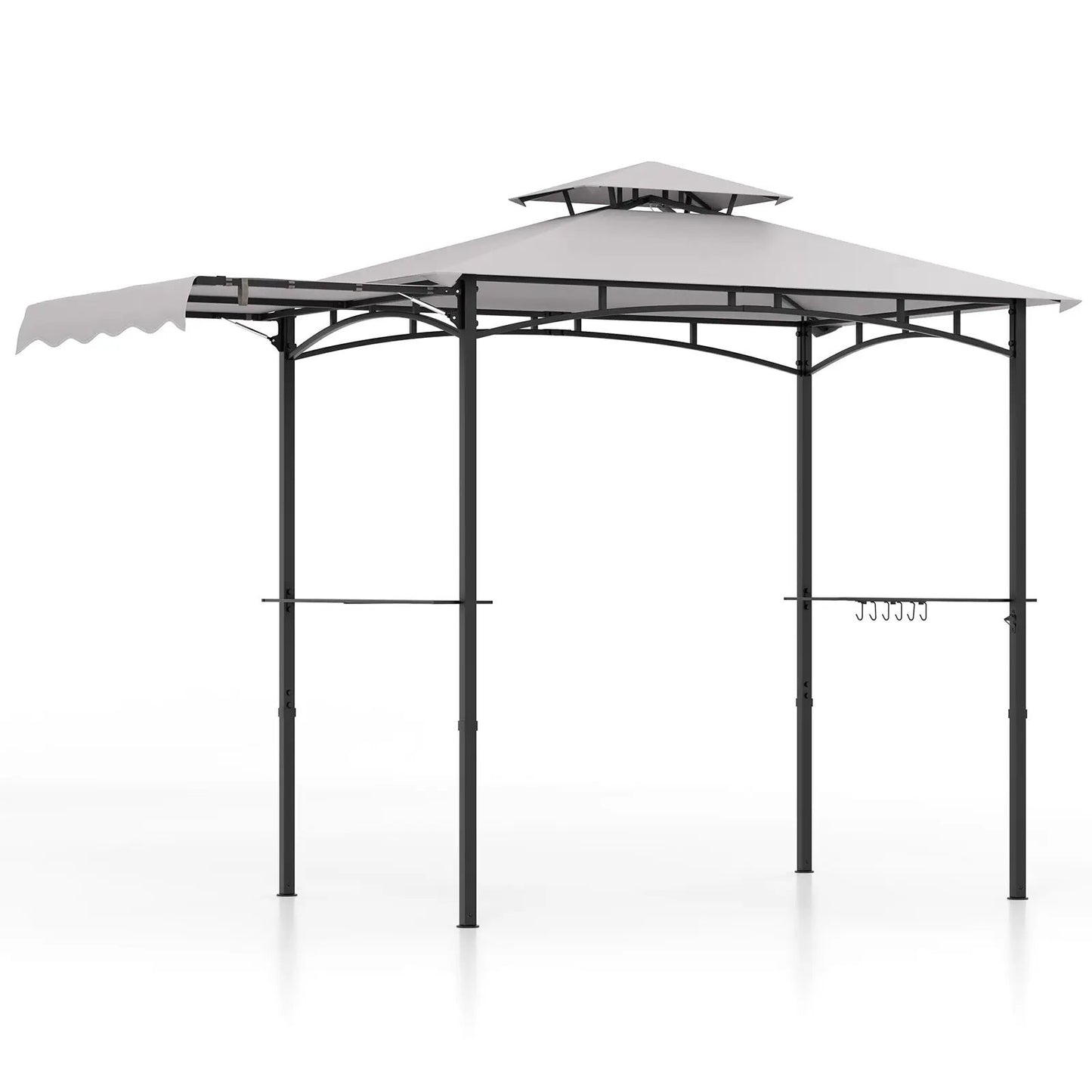 11x5 ft grill gazebo by DirectDeals with side awning and double-tier canopy, black frame on Tampa Home & Garden Store