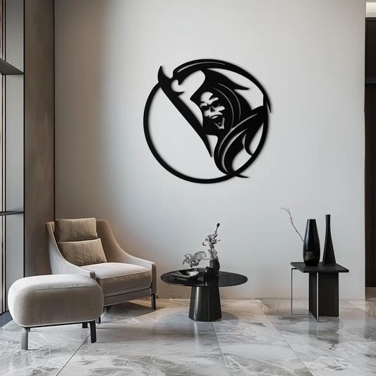 Grim Reaper Circle Metal Wall Art modern black metal wall decor by Enova Art on Tampa Home & Garden Store