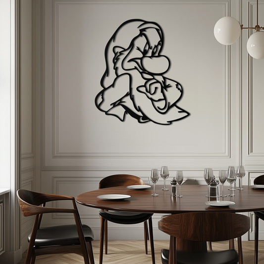 Grumpy Dwarf Metal Wall Art – Whimsical Cartoon-Inspired Metal Silhouette Décor- KAF577 - Tampa Home & Garden Store