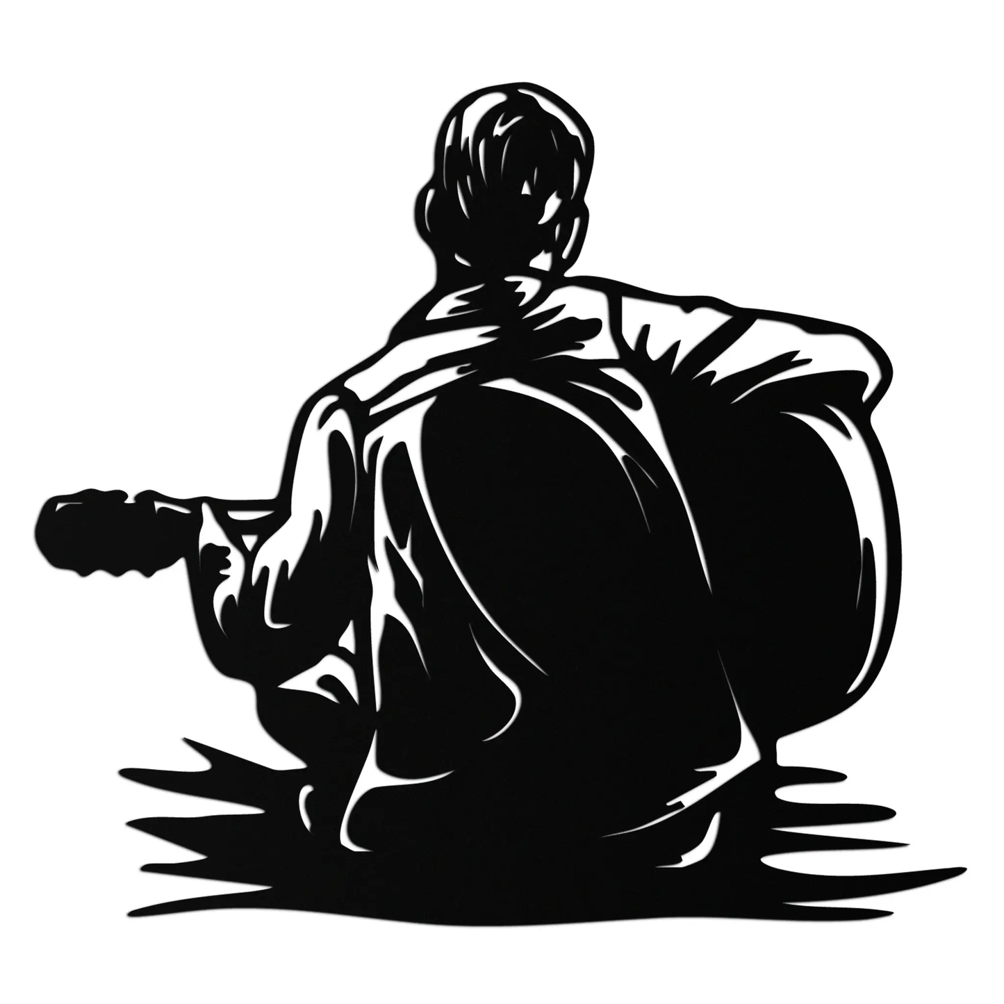 Guitar Boy Metal Wall Art black silhouette for kids' rooms, modern metal decor on Tampa Home & Garden Store
