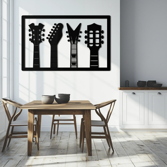 Guitar Neck Metal Wall Art - Modern Music Lover’s Decor- KAF258 - Tampa Home & Garden Store
