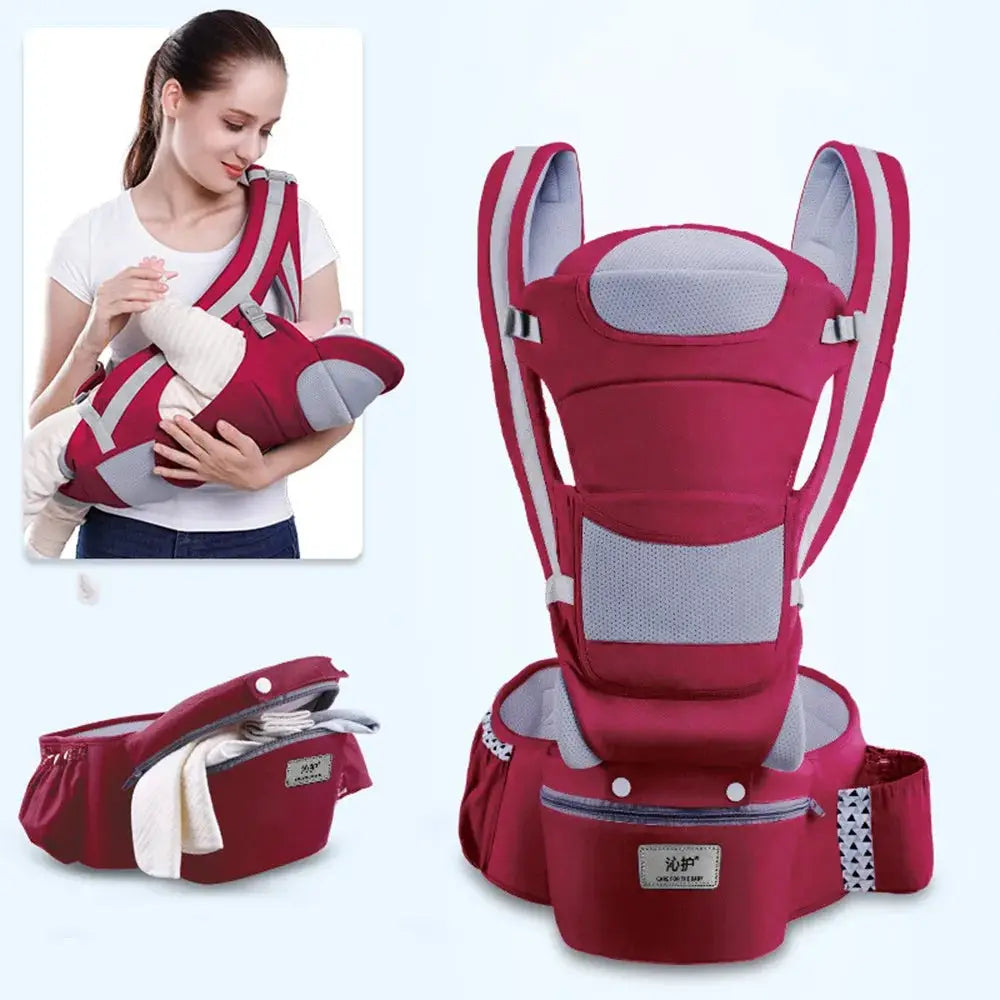 Nuevo portabebés ergonómico de 0 a 48 meses, portabebés con asiento de cadera 3 en 1, portabebés ergonómico tipo canguro orientado hacia adelante