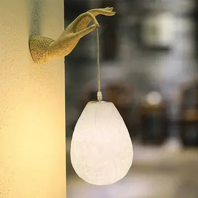 Modern Lotus Wall Lamp acrylic panel frosted lotus pendant on wall mount by Moktan Sabai on Tampa Home & Garden Store