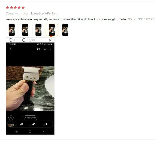 Hair trimmer clipper for men with black handle and white blade head on Tampa Home & Garden Store
