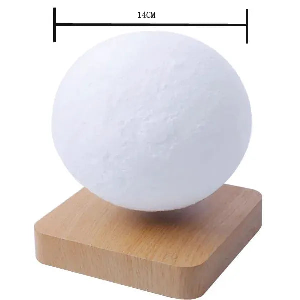 Moon lamp 14cm white sphere on wood base LED night light Moktan Sabai on Tampa Home & Garden Store