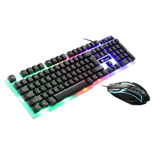 USB wired gaming keyboard and mouse set (2-piece) FLIPSTYLEZLLC with rainbow RGB backlit keys on Tampa Home & Garden Store