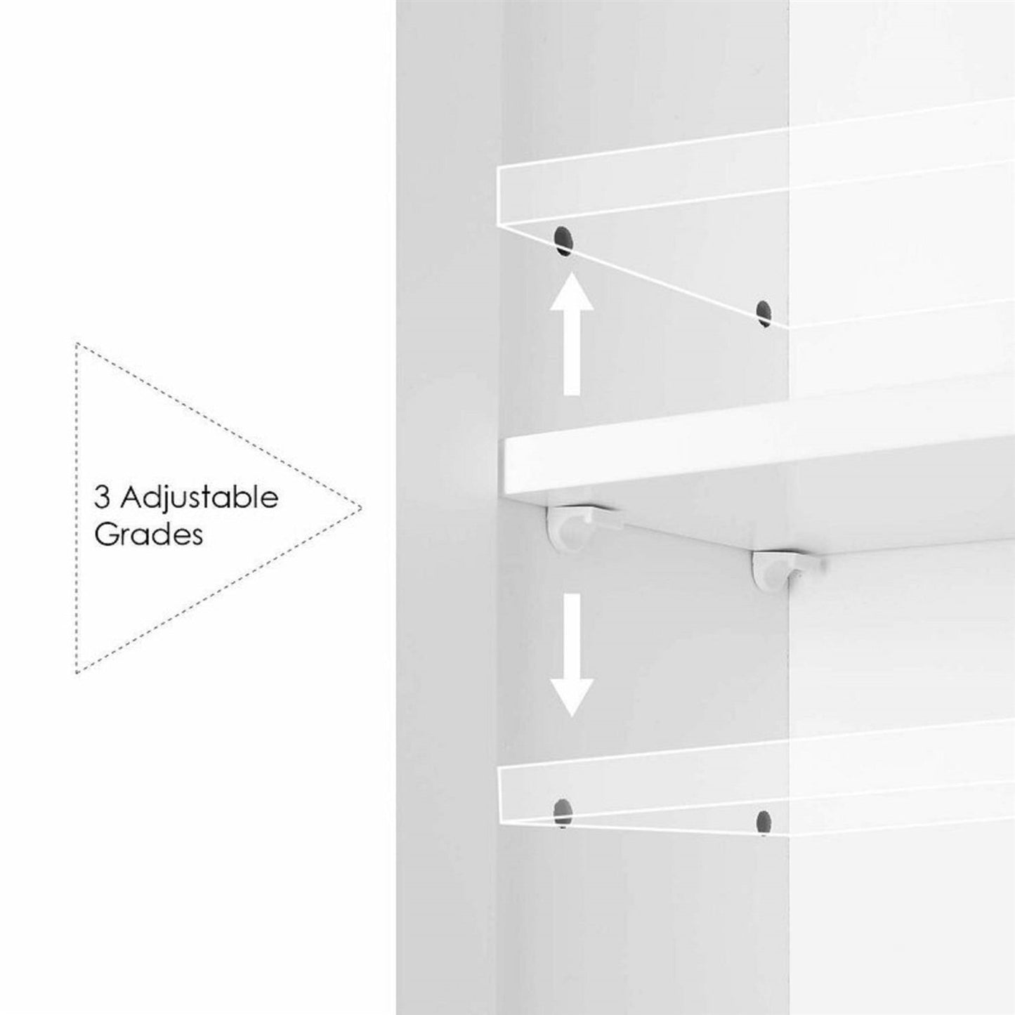 Moderno botiquín de baño con espejo de 3 puertas y montaje en pared