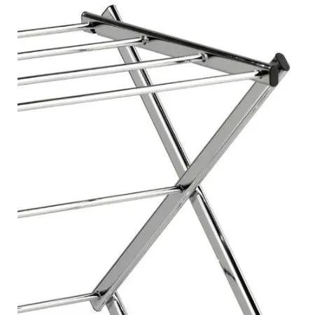 Commercial Clothes Drying Rack in Chrome by HomePacific, steel frame with drying rods on Tampa Home & Garden Store