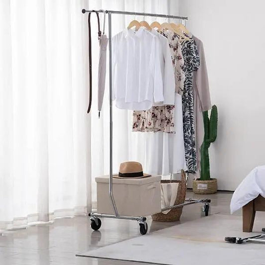 Heavy duty metal garment rack with locking wheels clothes on hangers storage bin on Tampa Home & Garden Store