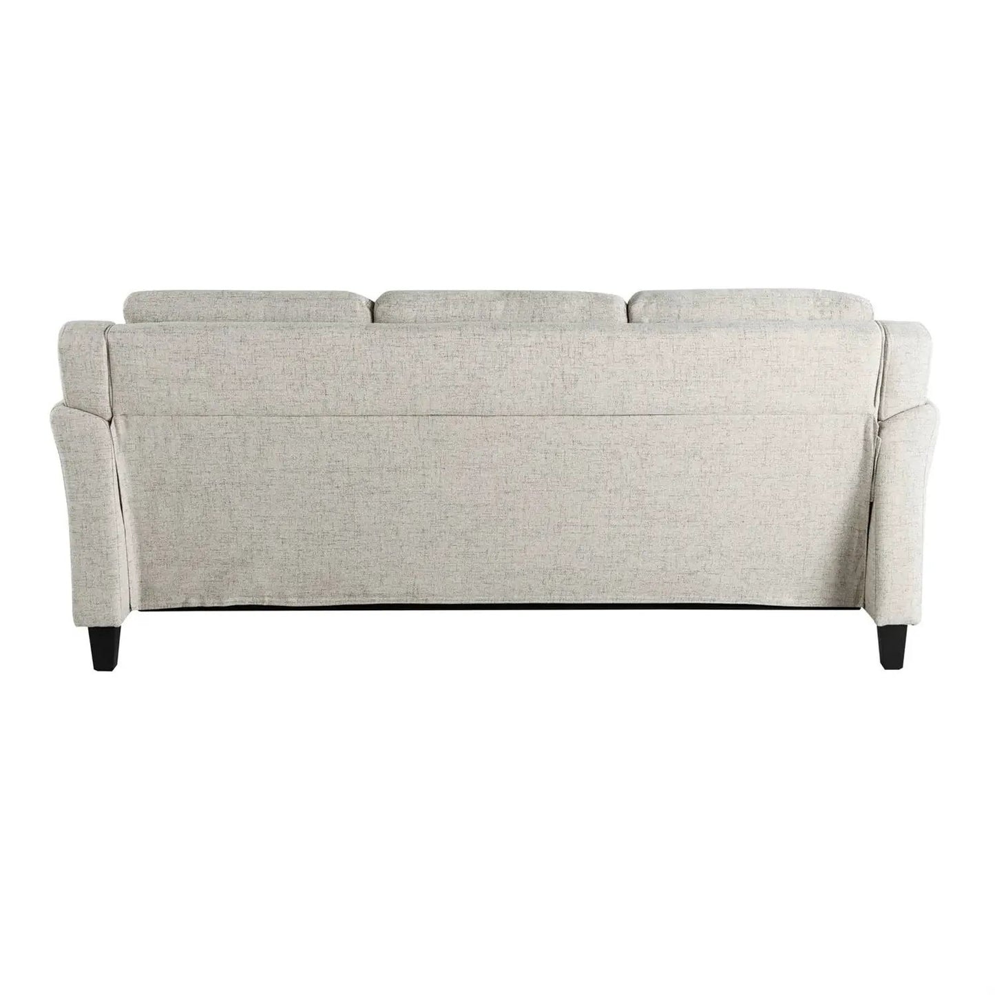 Modern 3-Seater Upholstered Sofa in Cream Microfiber with Button Tufted Cushions - Tampa Home & Garden Store