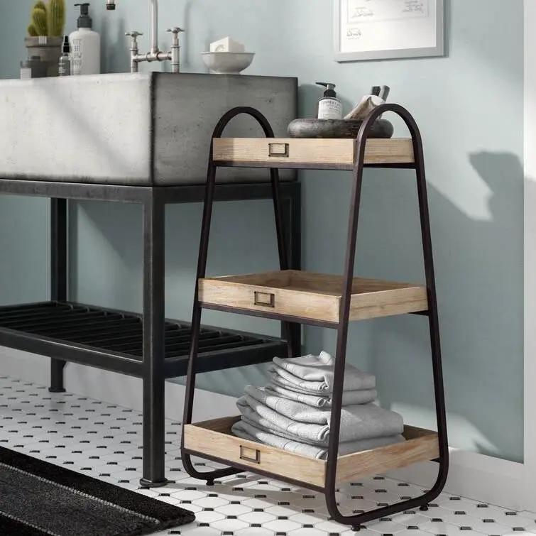 Industrial Freestanding 3-Tier Bathroom Storage Shelving Unit - Tampa Home & Garden Store