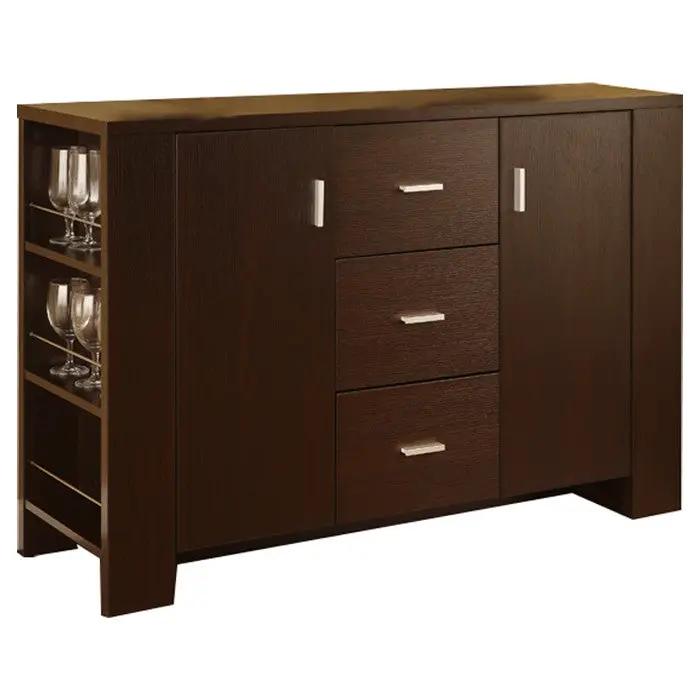 Modern cappuccino dining sideboard buffet with central four-drawer chest and end cabinets on Tampa Home & Garden Store