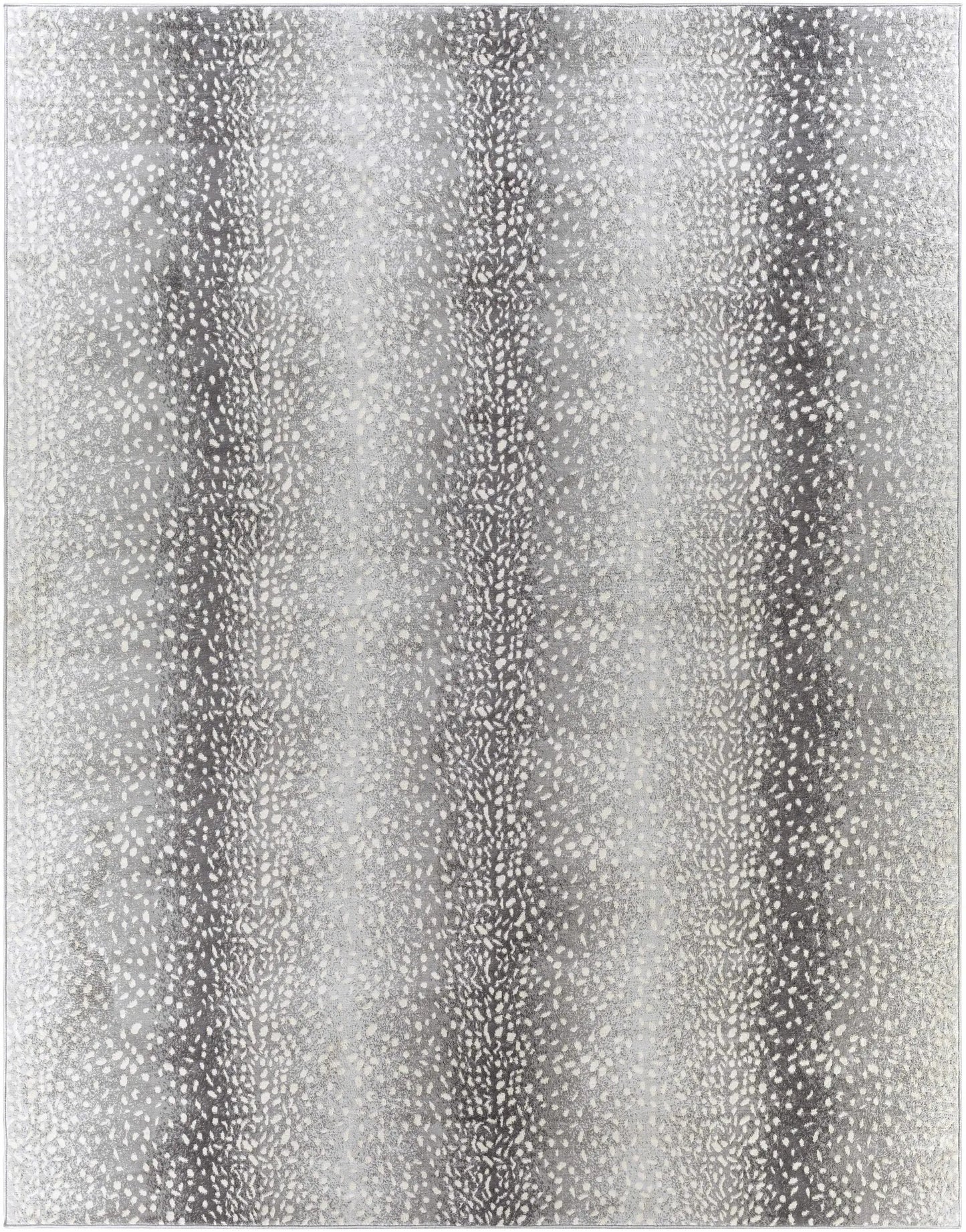 Pointblank Black and Gray Antelope Print Rug by Boutique Rugs, grey speckled animal-print design on Tampa Home & Garden Store