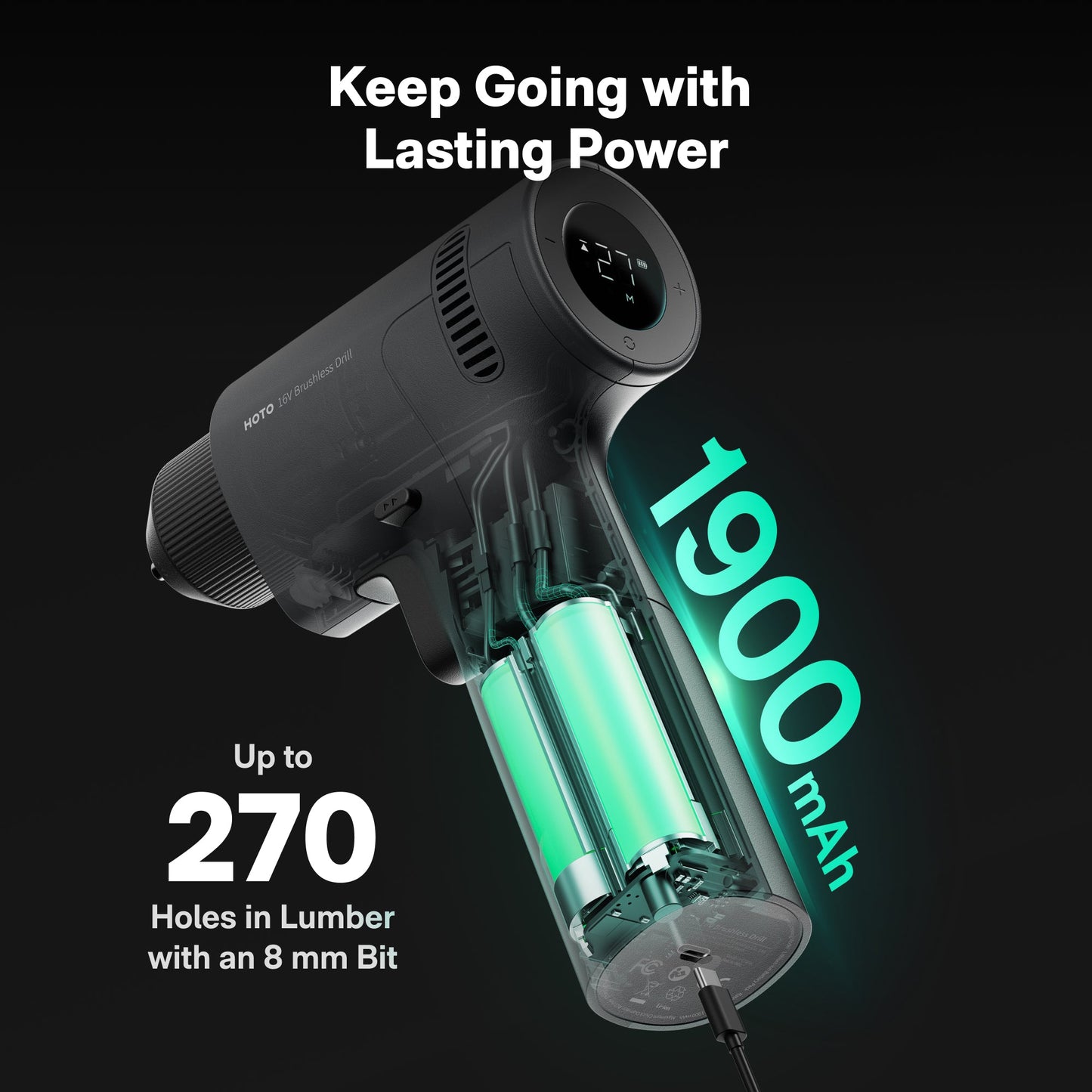 HOTO 16V Brushless Drill - Tampa Home & Garden Store