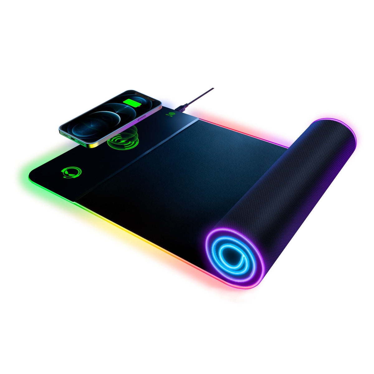 Battle Charge Wireless Gaming Pad by Best Product Finds, black pad with neon RGB edge glow on Tampa Home & Garden Store