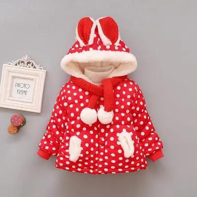 Lux Hooded Cotton Jacket for Baby Girls in Winter