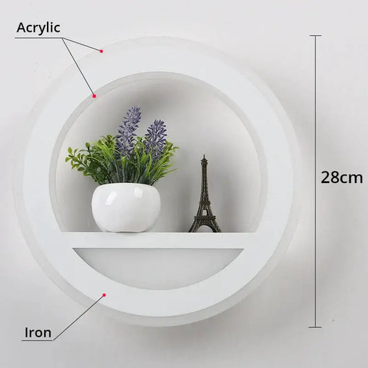Dimmable LED wall light with acrylic inner disc and iron outer ring on Tampa Home & Garden Store
