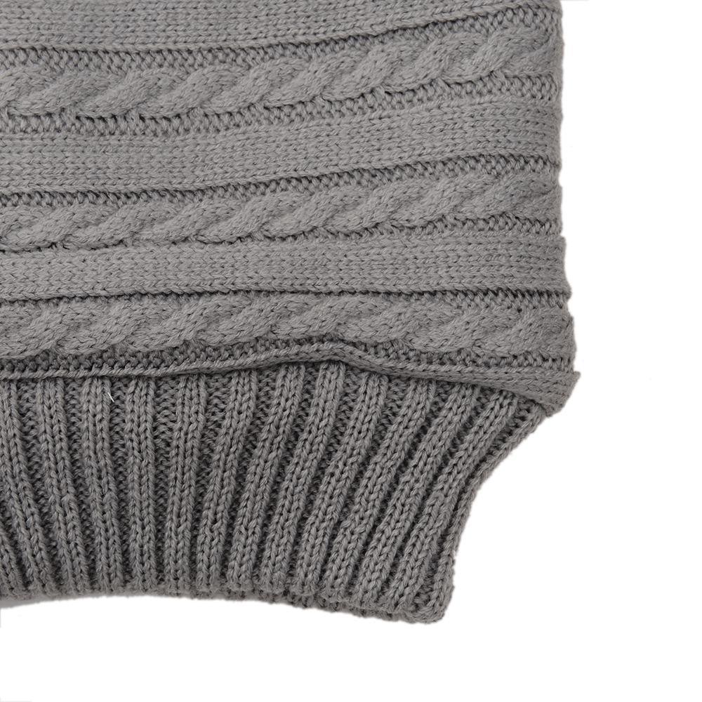 Stevvex wool baby blanket gray with cable-knit pattern and ribbed edge swaddling wrap for newborns on Tampa Home & Garden Store