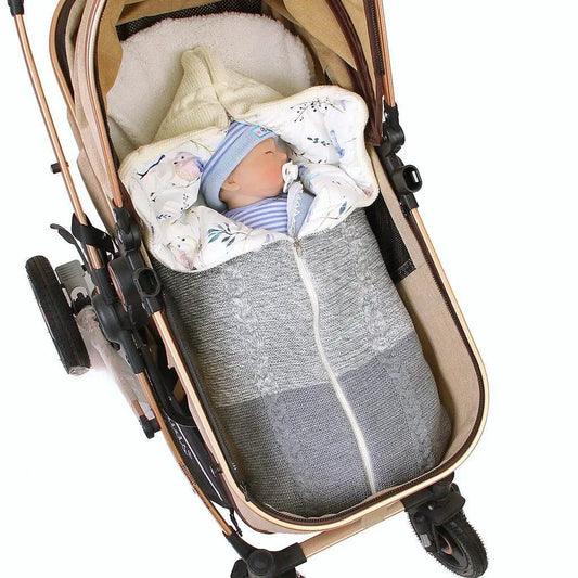 Stevvex newborn knit sleep bag in stroller envelope grey zippered wrap with baby on Tampa Home & Garden Store