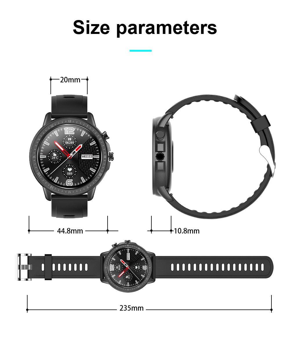 Stevvex black sport smartwatch with heart rate monitor and waterproof protection, views on Tampa Home & Garden Store