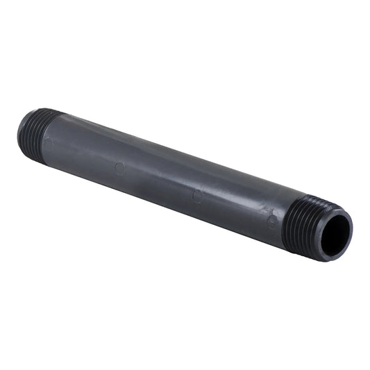 Half inch MPT to 8 inch PVC irrigation riser pipe, gray PVC with threaded ends on Tampa Home & Garden Store