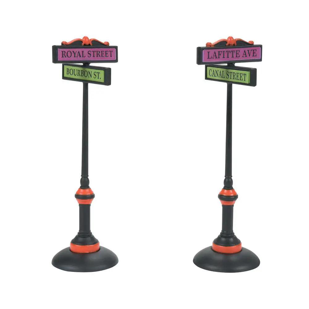 Halloween Festive Street Signs for village display Royal St Bourbon St Lafitte Ave Canal St on Tampa Home & Garden Store