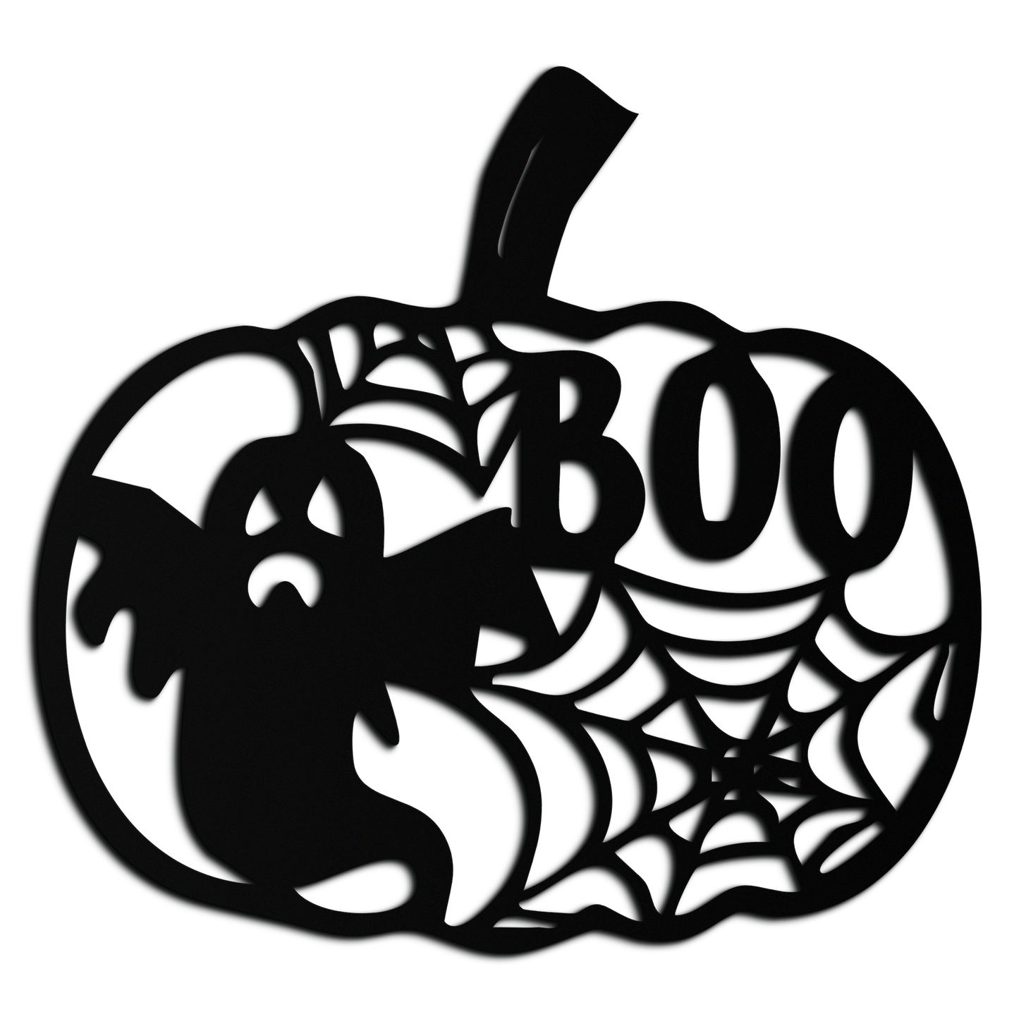 Halloween Pumpkin Ghost Metal Wall Art – Spooky Black Steel Holiday Decoration- KAF501 - Tampa Home & Garden Store