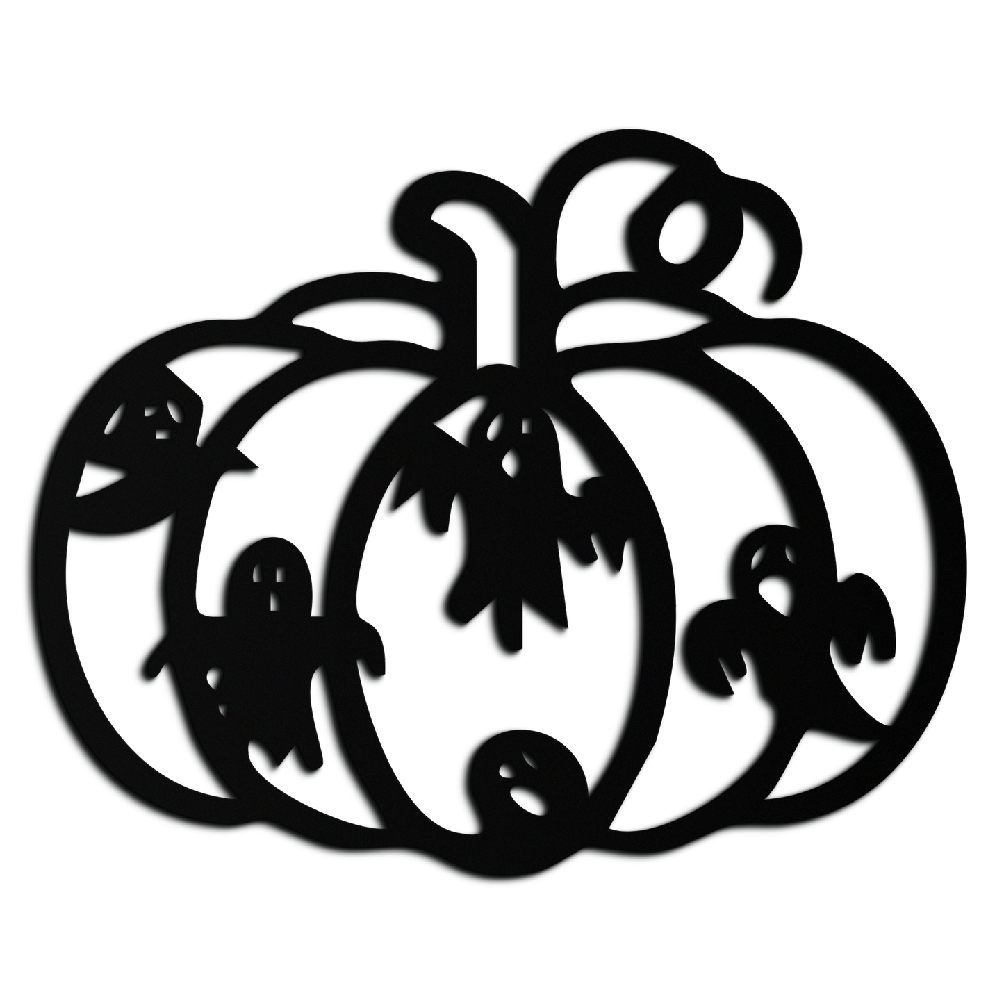 Halloween Pumpkin and Ghosts Metal Wall Art – Spooky Black Steel Decoration- KAF505 - Tampa Home & Garden Store