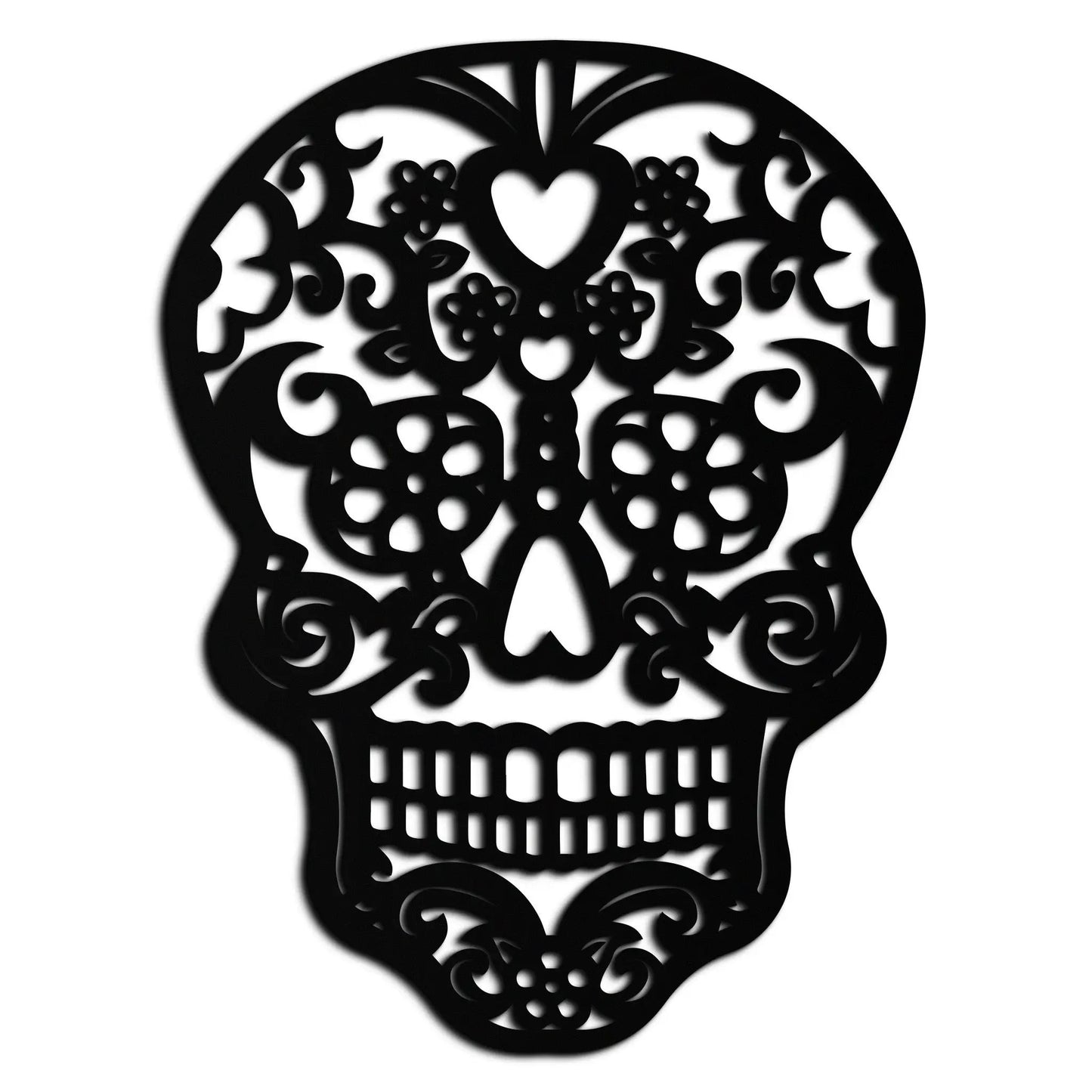 Halloween Skull Metal Wall Art floral filigree black metal by Enova Art on Tampa Home & Garden Store