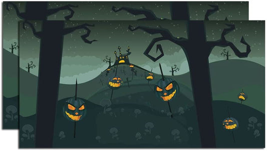 Halloween Spooky Pumpkins Backdrop - 20 Inch - Set Of 2 - Tampa Home & Garden Store