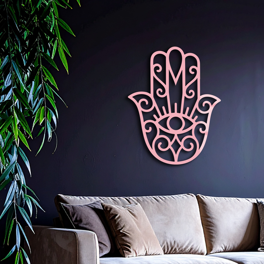 Hamsa Hand Metal Wall Art – Spiritual Protection & Boho Home Decor - KAFGP030 - Tampa Home & Garden Store
