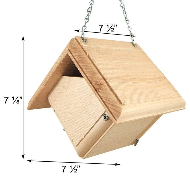 Hand Crafted Pine Wood Hanging Bird House for Carolina Wrens - Made in USA - Tampa Home & Garden Store