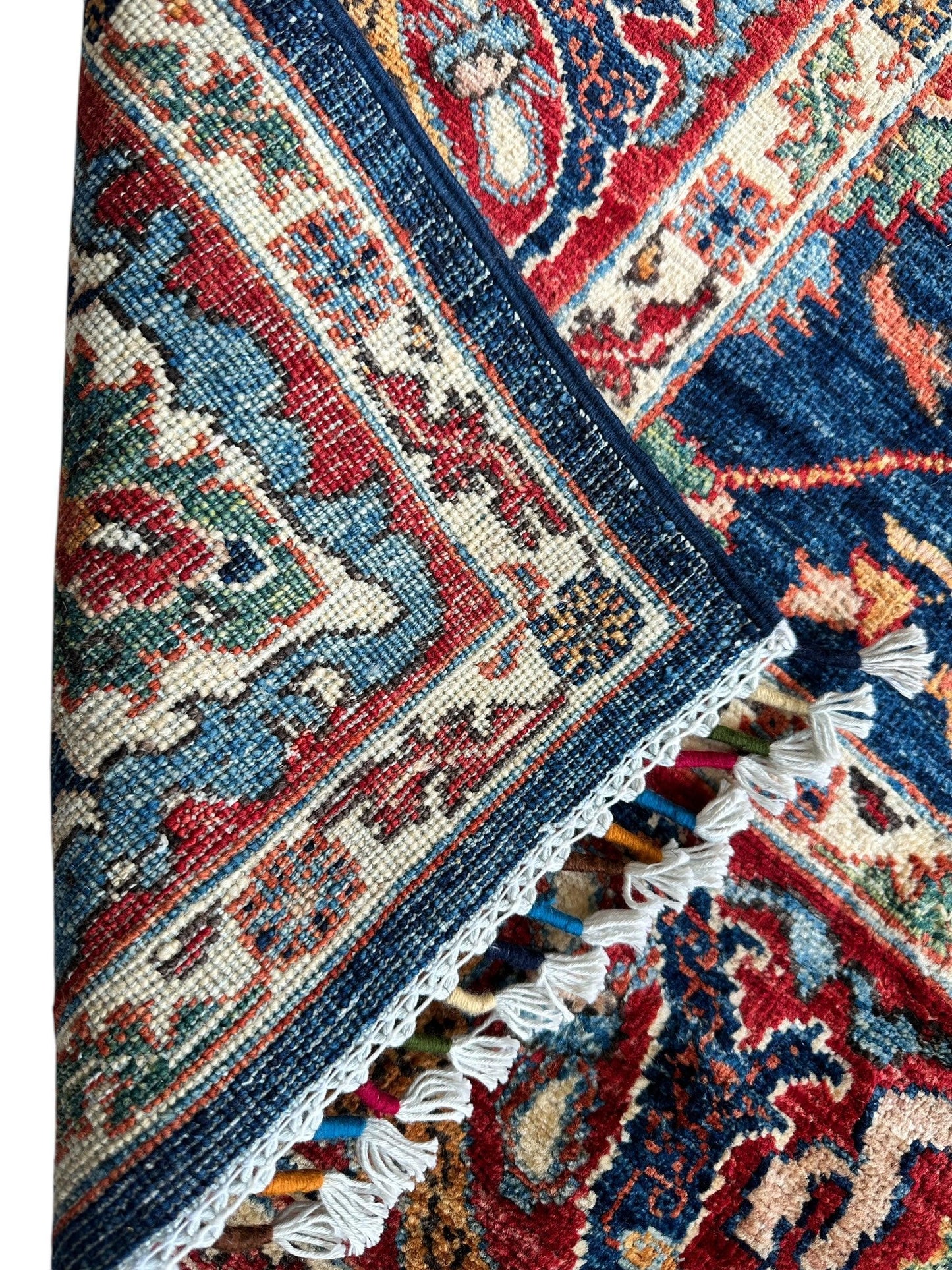Hand-Knotted Afghani Bidjar Ghazni Wool Rug – 6'7" x 9'10" – Elegant Floral Design - Tampa Home & Garden Store