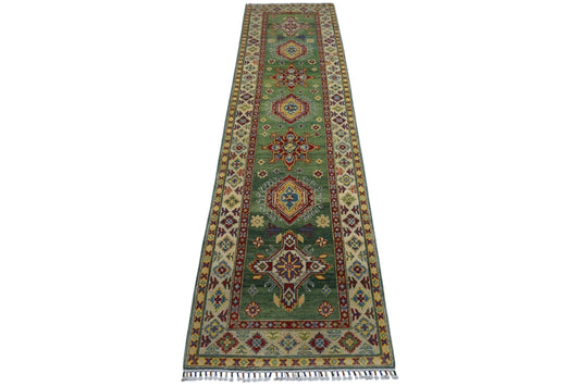 Hand-Knotted Afghani Kazak Wool Rug – 2’7″ x 9’8″ - Tampa Home & Garden Store
