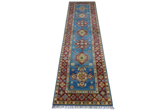 Hand-Knotted Afghani Kazak Wool Rug – 2’9″ x 9’9″ - Tampa Home & Garden Store