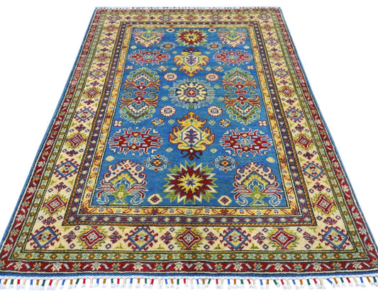 Hand-Knotted Afghani Kazak Wool Rug – 3’11″ x 6’0″ - Tampa Home & Garden Store