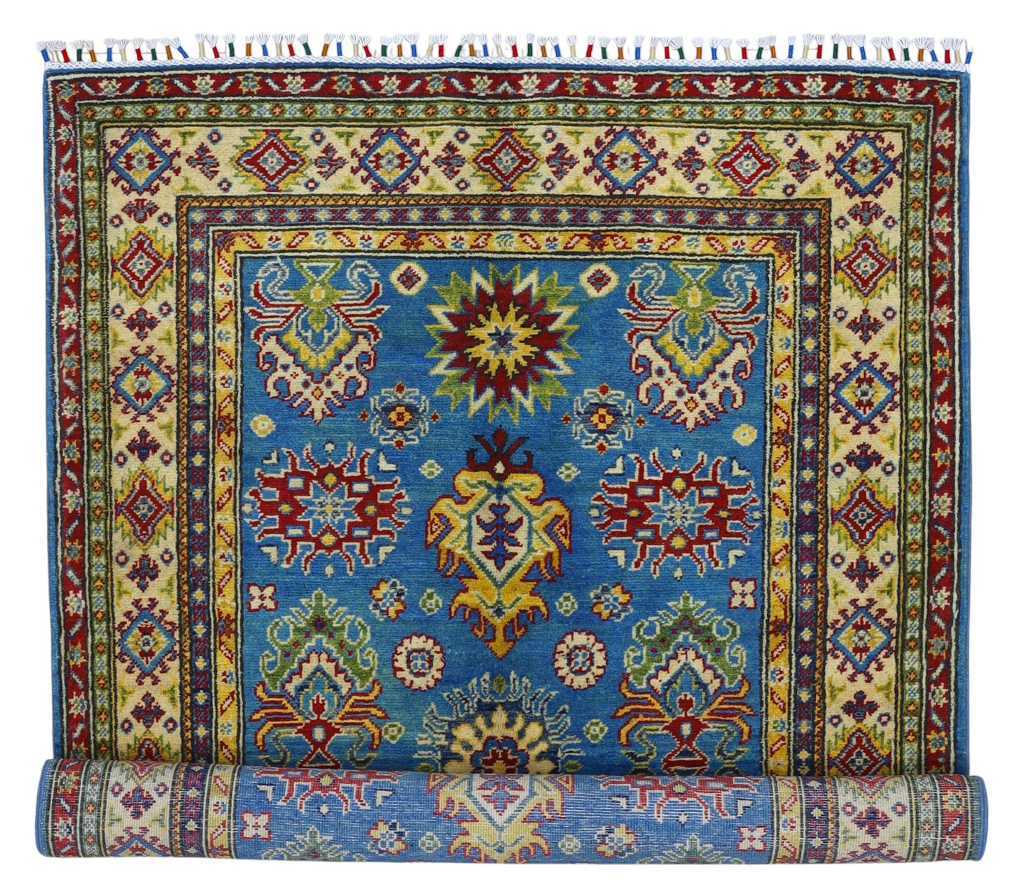 Hand-Knotted Afghani Kazak Wool Rug – 3’11″ x 6’0″ - Tampa Home & Garden Store