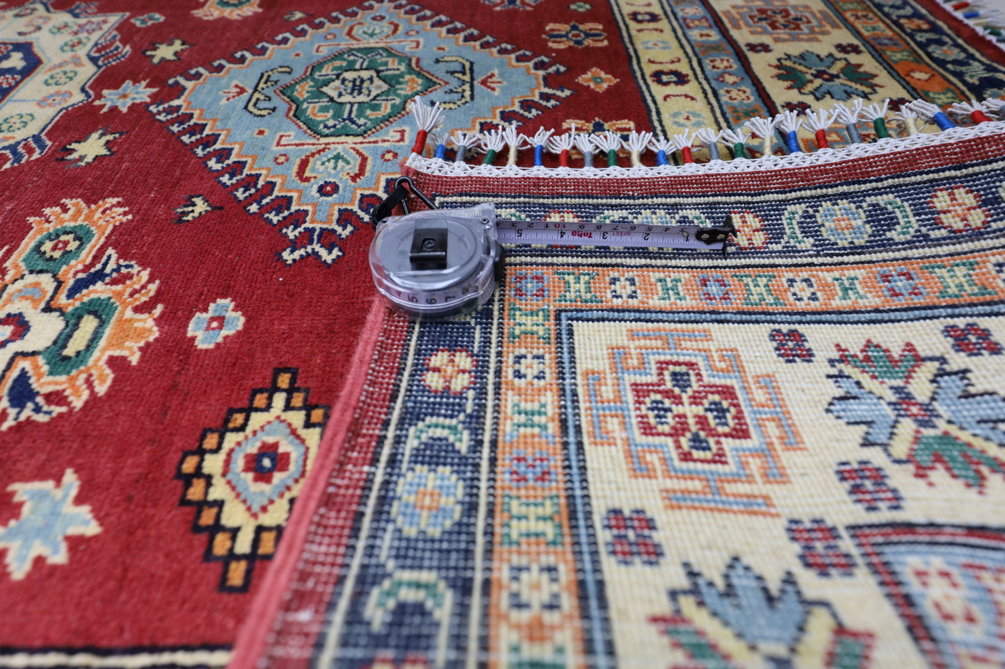 Hand-Knotted Afghani Kazak Wool Rug – 4’10″ x 6’6″ - Tampa Home & Garden Store