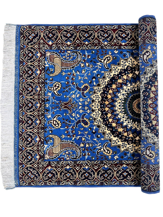 Hand-Knotted Parak Rug – Sky Blue, 40” x 60” | Afghan Wool Rug - Tampa Home & Garden Store