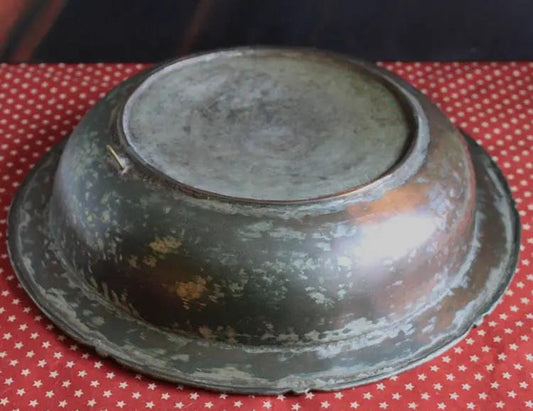 Hand Pounded Copper Bowl with aged patina and hammered texture large on Tampa Home & Garden Store
