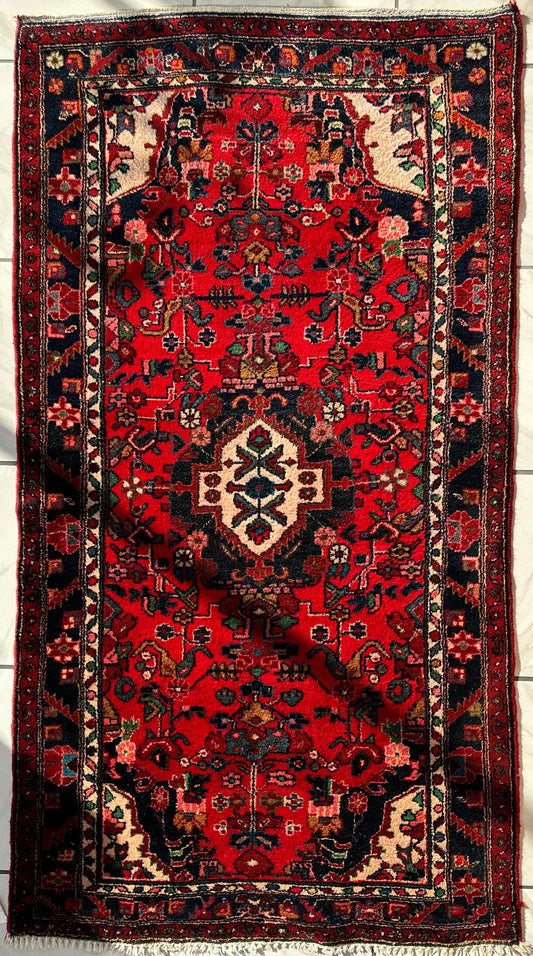 Hand-knotted Persian Hamadan wool Rug 3’8” x 6’4” - Tampa Home & Garden Store