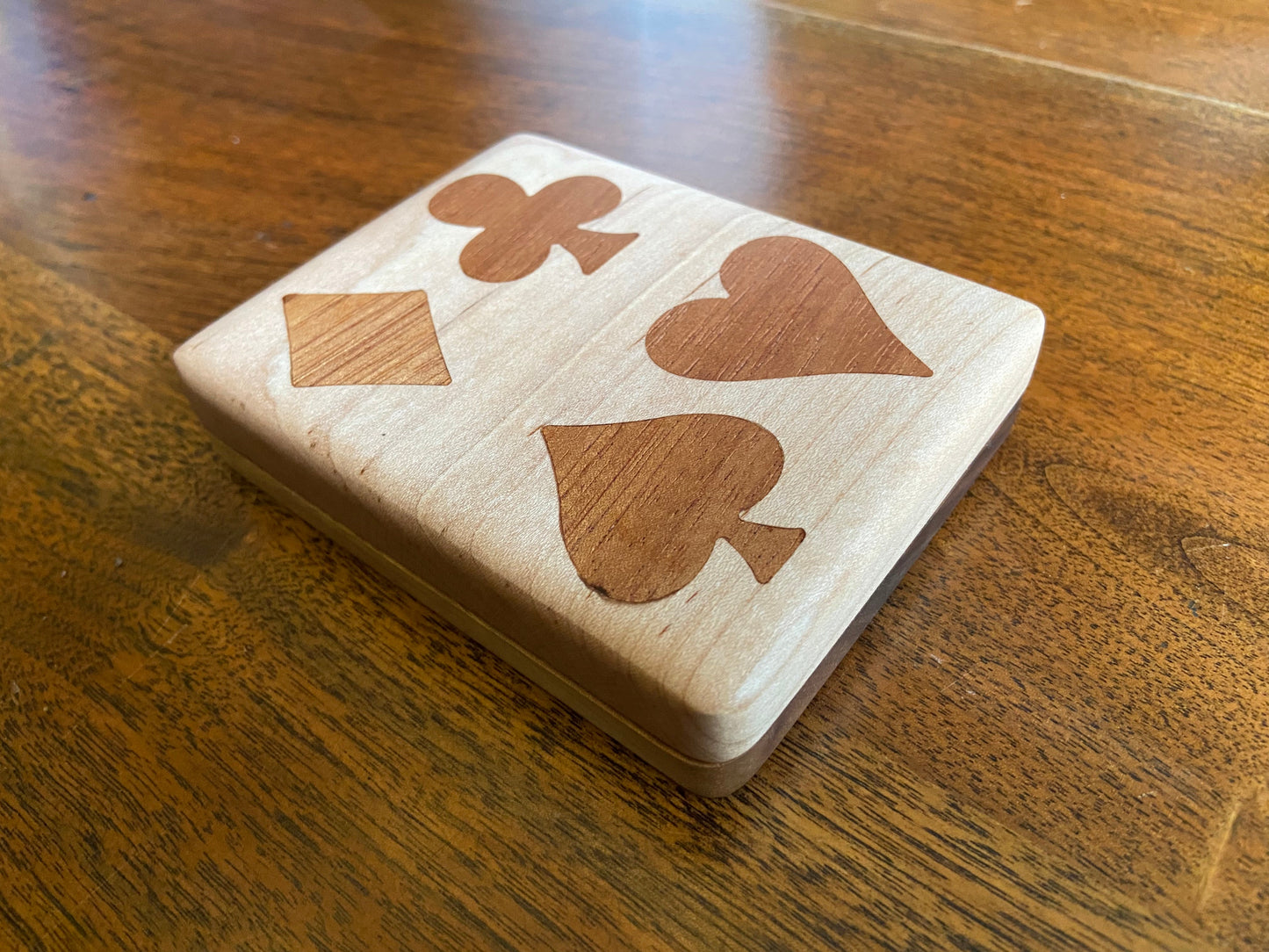 Handcrafted Wooden Playing Card Box - various wood and inlay options. - Tampa Home & Garden Store